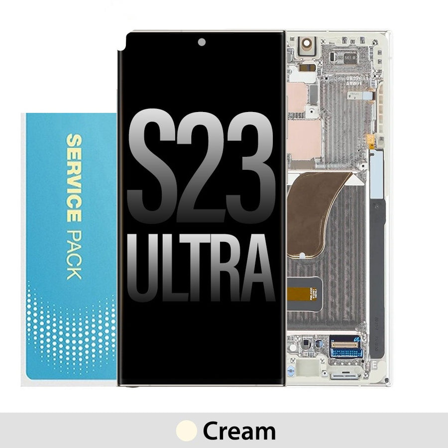 Samsung Galaxy S23 Ultra 5G S918B OLED Screen Replacement Digitizer GH82-30465B (Gold)-Cream