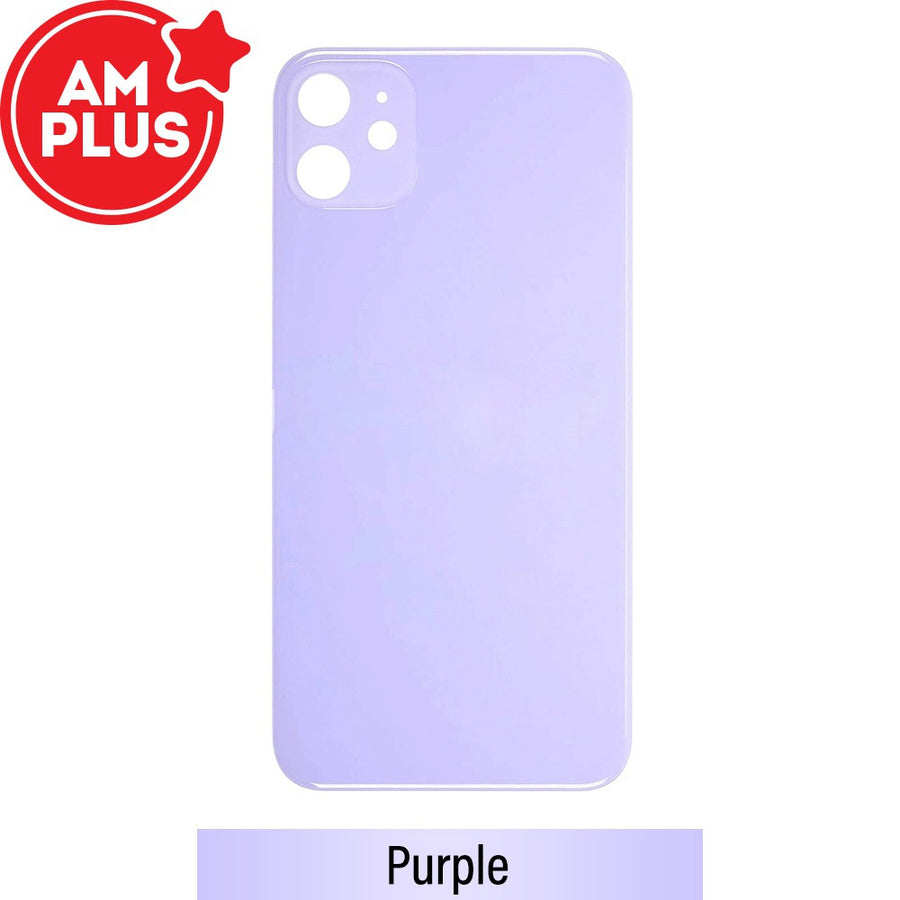 AMPLUS Rear Glass Replacement with Bigger Size Camera Cut-out for iPhone 11-Purple