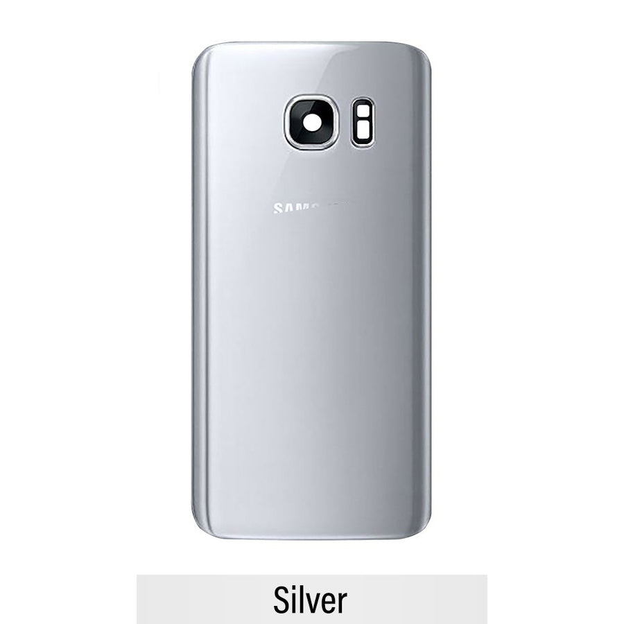 Red Rear Cover Glass For Samsung Galaxy S7 G930F-Silver