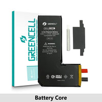 Greencell Standard Capacity iPhone 12 mini | 12 | 12 Pro | 13 Pro | 11 | 14 Pro | 13 | 14 | 12 Pro Max | 11 Pro Max | 13 Pro Max | 14 Plus | 13 mini | 11 Pro | 14 Pro Max Replacement Battery Core with Adhesive Strips