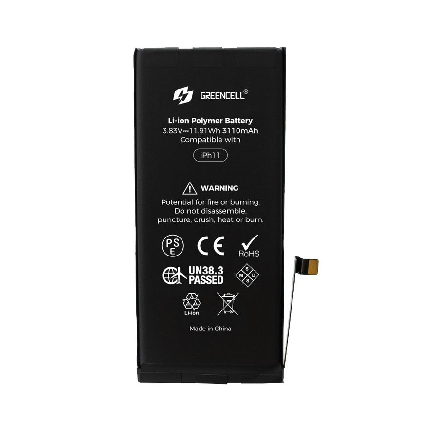 Greencell (3110mAh) iPhone 11 Replacement Battery with Adhesive Strips (Original chip best quality in the market )