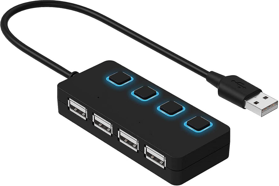 Pbuddy 4 Port USB-A Hub with Physical Security On/Off Switches