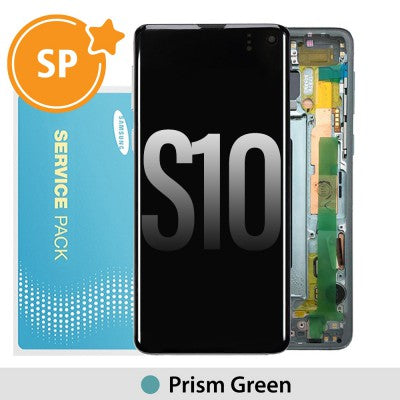 Tecguru_Samsung Galaxy S10 G973F OLED Screen Replacement Digitizer GH82-18850E/18835E (Service Pack)-Prism Green