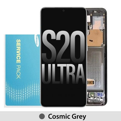 Samsung Galaxy S20 Ultra G988 OLED Screen Replacement Digitizer without Front Camera GH82-22327B/22271B (Gold)-Cosmic Grey