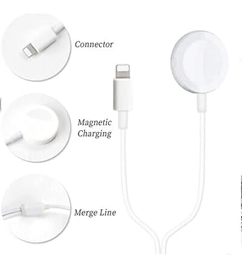 Original chip Watch Charger 2 in 1[MFi Certified] Portable Charging Cable Compatible with Apple Watch Series SE/7/6/5/4/3/2/1 and 13/12/11/Pro/Max/X/XR/XS/XS Series (4ft/1.2M)