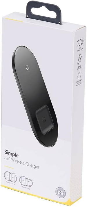 Baseus Simple 2in1 Wireless Charger 18W Max - Black, SEAPIPH5-05