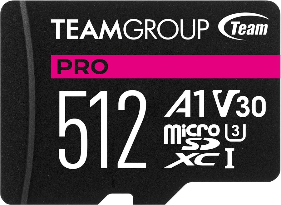 Team Group Pro 512GB/128GB PRO A1 U3 V30 MicroSDXC Memory Card