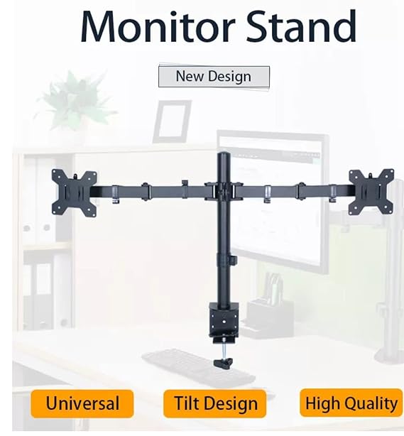 Desk Mount Dual LED LCD Monitor Stand Bracket 13 27 Inch Flat Screen Swivel Holder