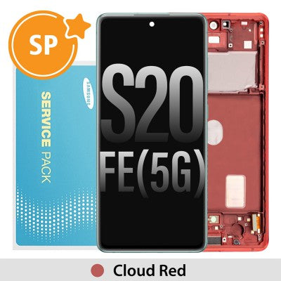 Tecguru_Samsung Galaxy S20 FE G780 / G781 OLED Screen Replacement Digitizer GH82-24220E/GH82-24214E/GH82-24219E/GH82-31328E (Service Pack)-Cloud Red