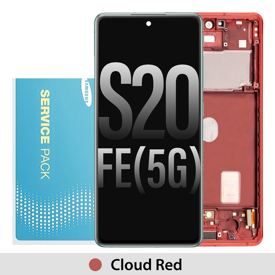 Samsung Galaxy S20 FE G780 / G781 OLED Screen Replacement Digitizer GH82-24220E/GH82-24214E/GH82-24219E/GH82-31328E (Gold)-Cloud Red