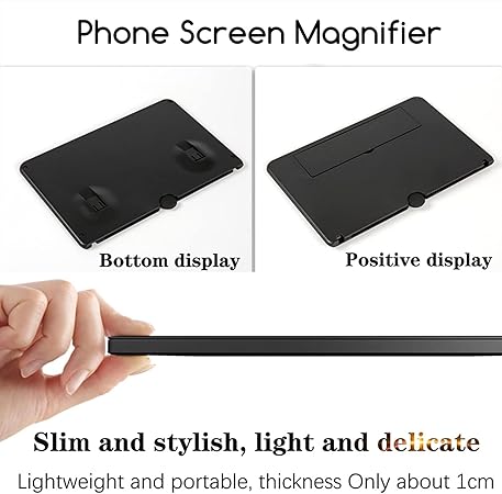 12 Inch Mobile Phone Screen Magnifier, 3D Phone Magnifying Screen, Foldable Amplifier Stand Holder, Compatible with All Smartphones