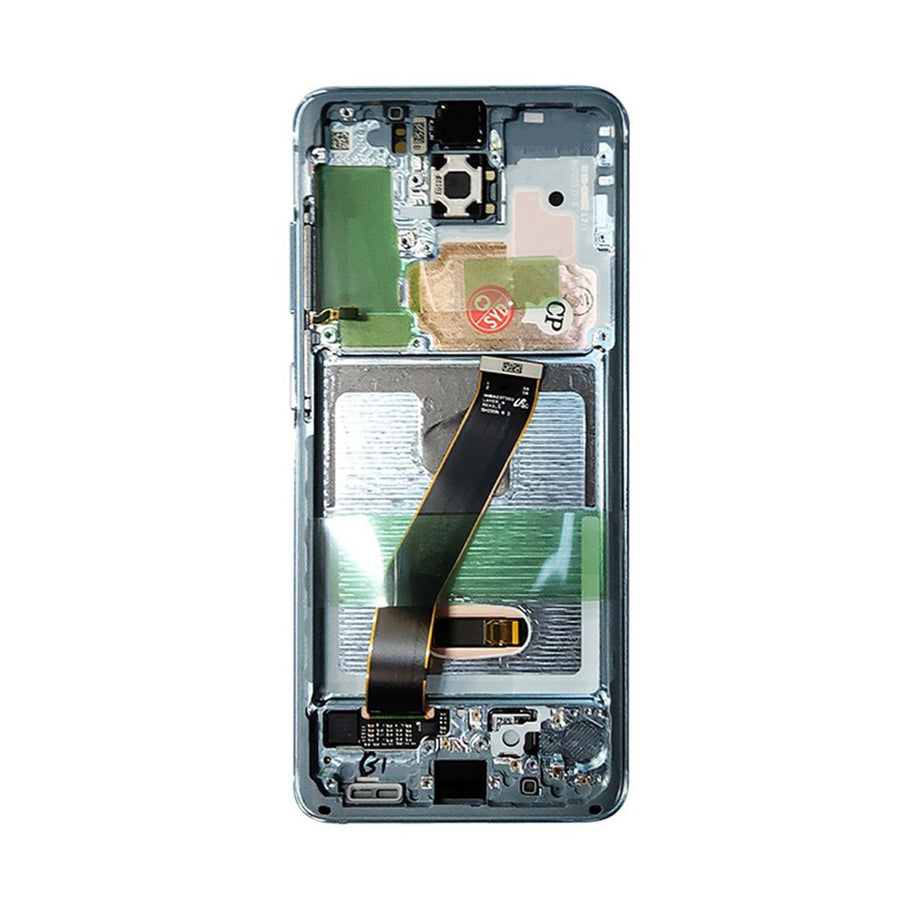 OLED Screen Replacement Digitizer With Frame For Samsung Galaxy S20 G980F-Cloud Blue