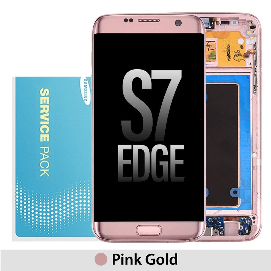 Samsung Galaxy S7 Edge G935F OLED Screen Replacement Digitizer GH97-18533E (Gold)-Pink Gold