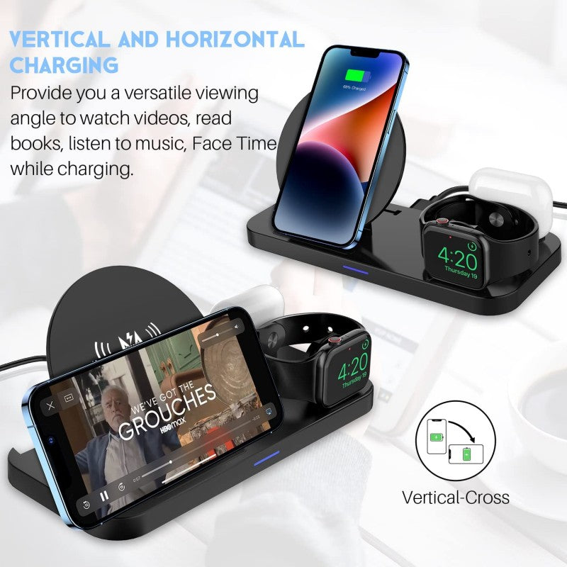 PBuddy 3 In 1 Qi-Certified Fast Wireless Charging Station