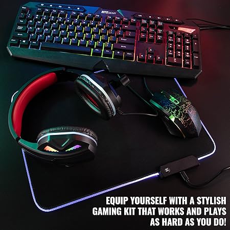 Marvo Scorpion 4- in- 1 Keyboard Combo 1 Set 104 Mouse Button Set Pad Keyboard Combo Wired Mouse for PC Computer Headset PC Keyboard 4-in-1 Gaming Mouse PC Gaming Keyboard