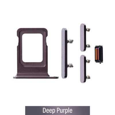 Single SIM Card Tray and Side Button for iPhone 14 Pro / 14 Pro Max-Deep Purple