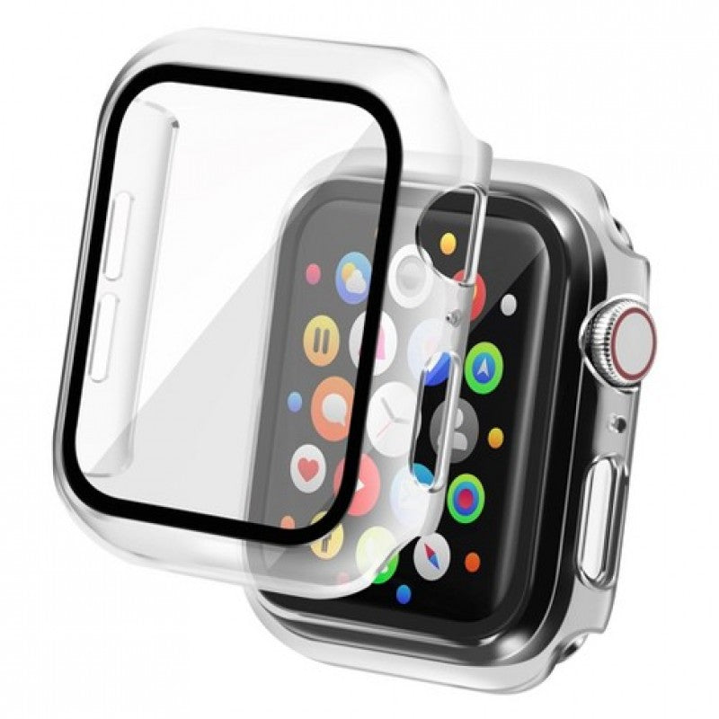 Apple Watch Tempered Glass Screen Case Full Coverage Tempered Glass Screen Protector Protection All-Around Surround Overall Case Cover