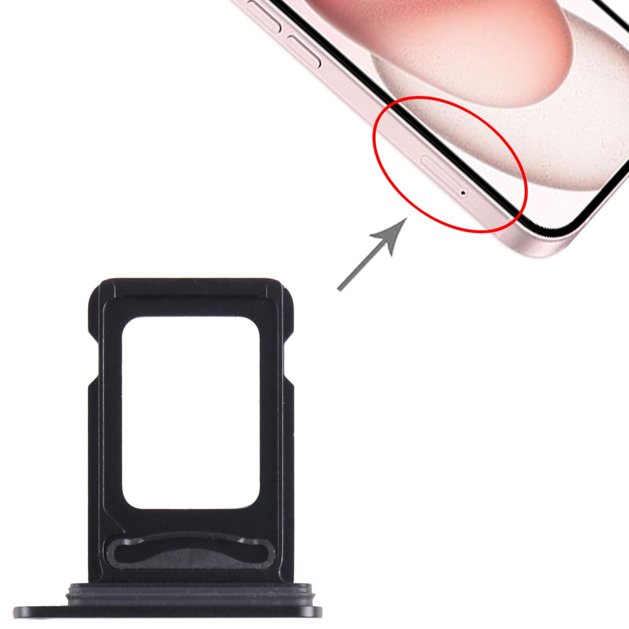 Single SIM Card Tray for iPhone 15 / 15 Plus-Black