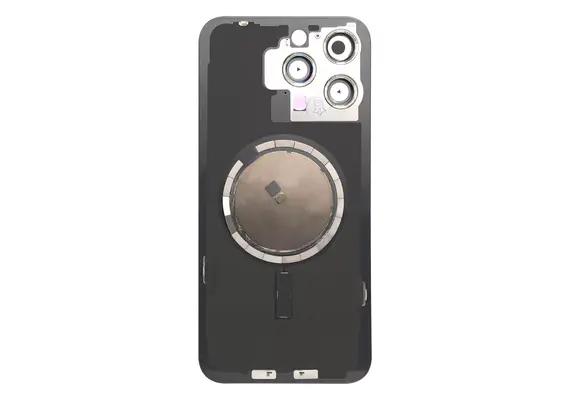 Brown Rear Cover Glass with Camera Lens Glass and Magsafe Magnet for iPhone 15 Pro Max-Black Titanium