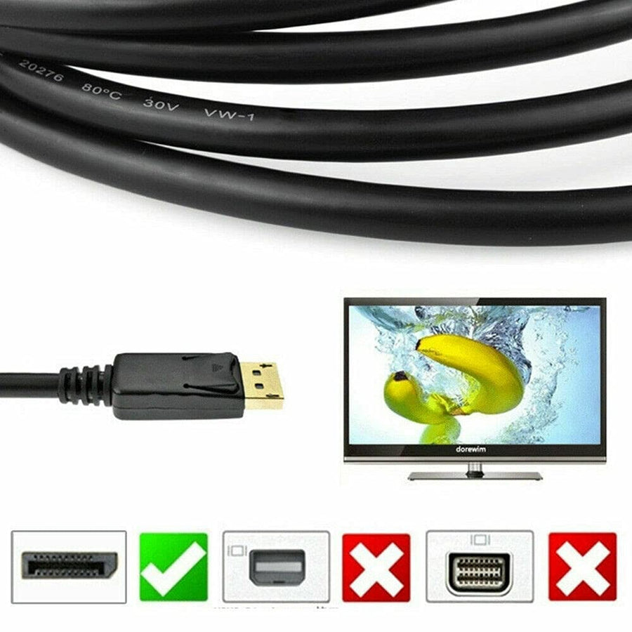 Displayport Display Port DP to DP Cable Male to Male Full HD High Speed