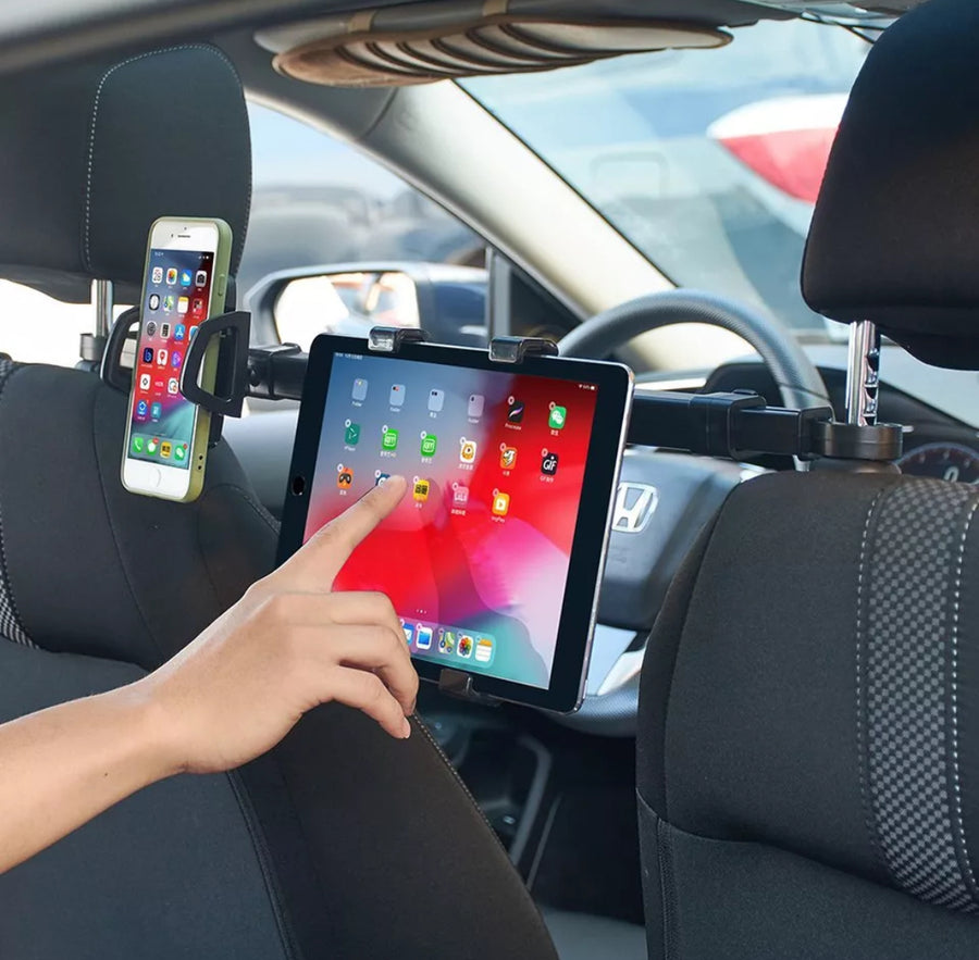 Car Back Seat Headrest Hook Hanger Storage Phone Tablet IPad Holder Dual Mount
