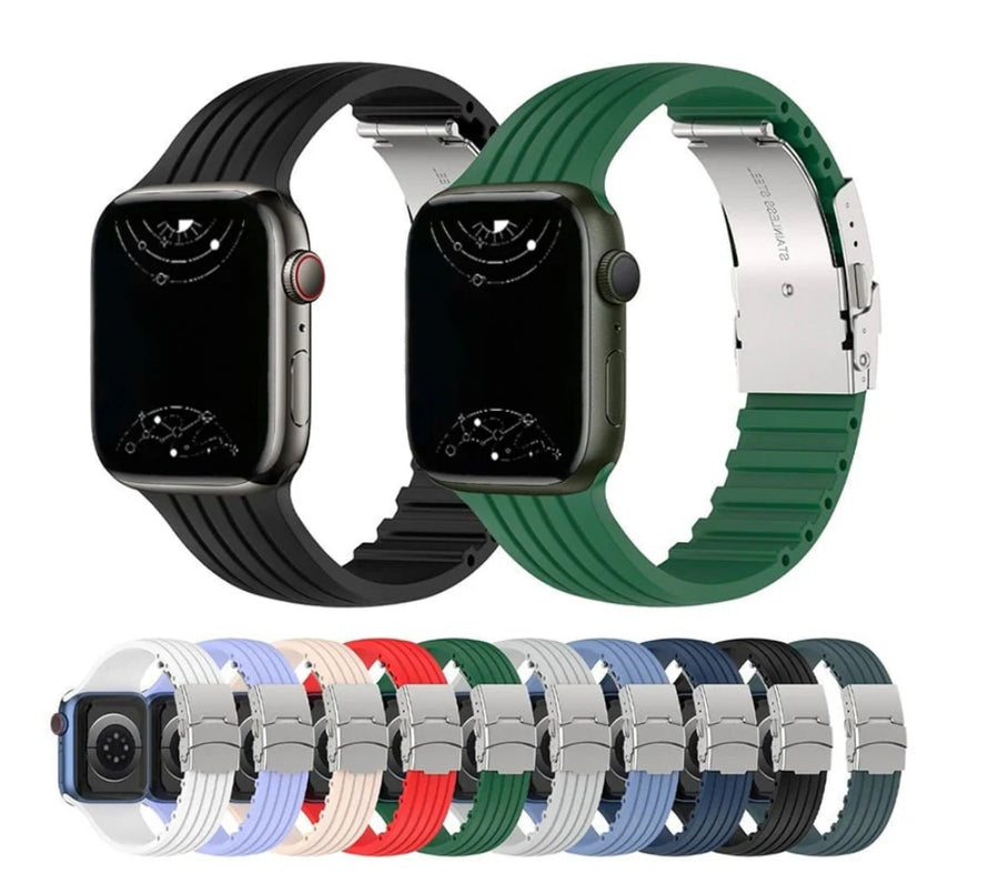 Pbuddy silicon Buckle Band for Apple Watch 4/5/6/7/8/9 Se ultra 38/40/41mm