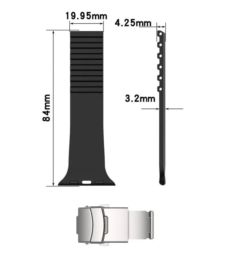 Pbuddy silicon Buckle Band for Apple Watch 4/5/6/7/8/9 Se ultra 38/40/41mm