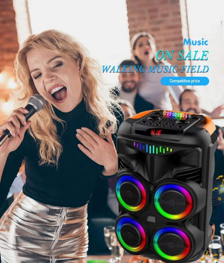 Portable karaoke BT Amplified 8" Speaker Extra Bass With Built-In Amplifier Speaker Box