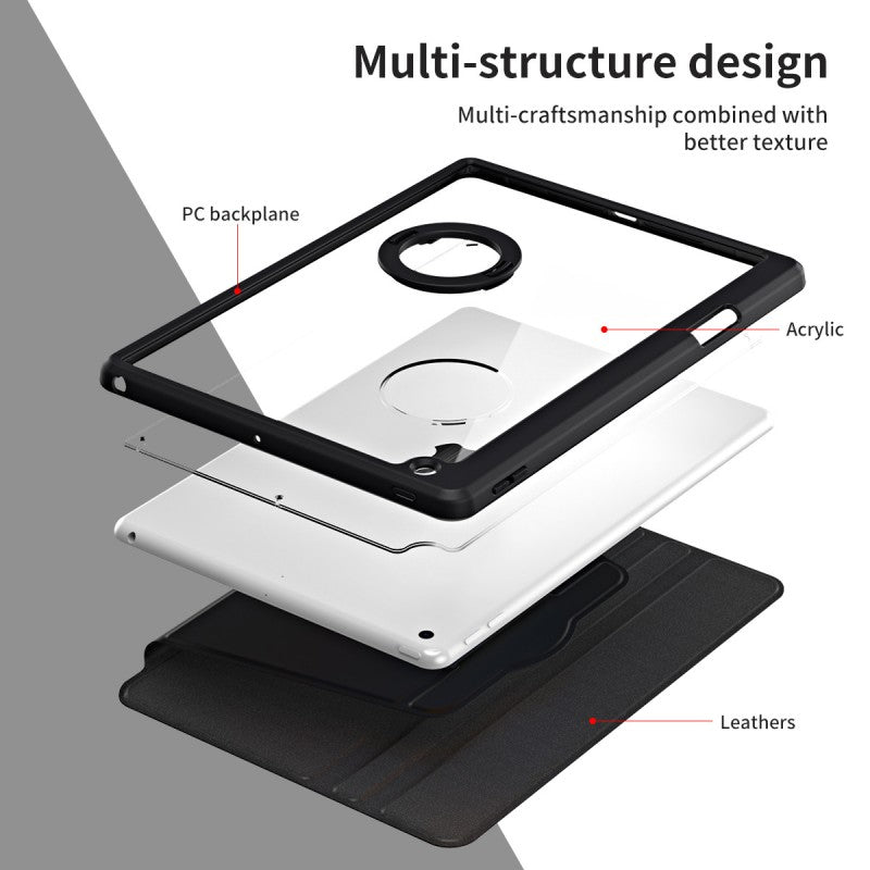 Pbuddy IPad Slim Detachable Smart Cover, Foldable Stand, 360° Rotation Ipad 10.2 7/8/9 Ipad 9.7 Air 1/2 Ipad 5/6
