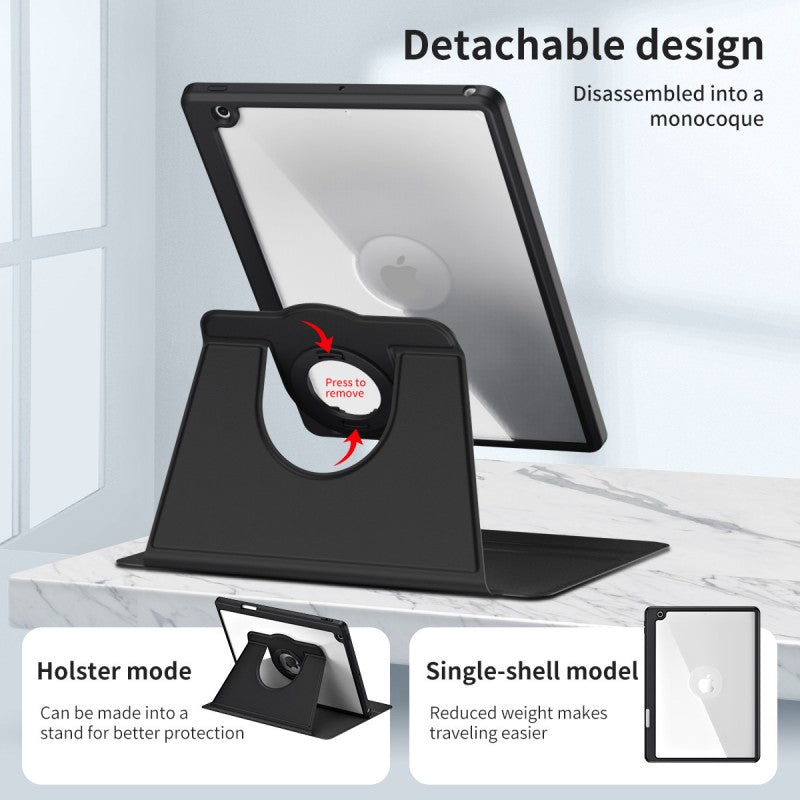 Pbuddy IPad Slim Detachable Smart Cover, Foldable Stand, 360° Rotation Ipad 10.2 7/8/9 Ipad 9.7 Air 1/2 Ipad 5/6
