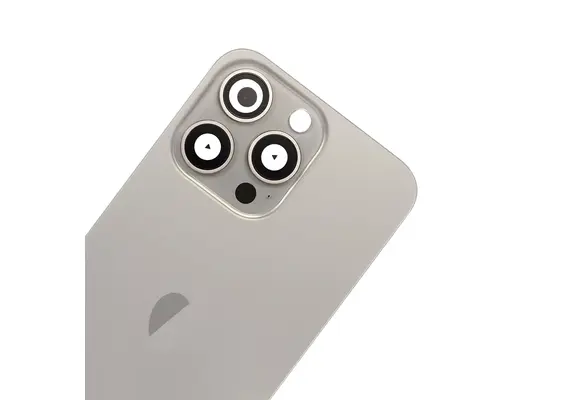 Brown Rear Cover Glass with Camera Lens Glass and Magsafe Magnet for iPhone 15 Pro-Natural Titanium