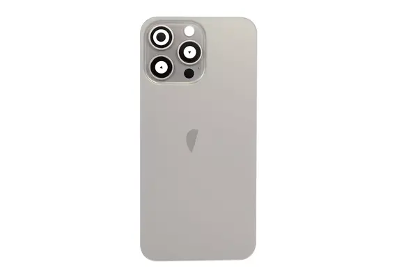 Brown Rear Cover Glass with Camera Lens Glass and Magsafe Magnet for iPhone 15 Pro Max-Natural Titanium