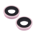 Rear Camera Lens With Bracket for iPhone 15 / 15 Plus-Pink (Purple)