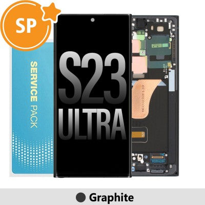 Tecguru_Samsung Galaxy S23 Ultra 5G S918B OLED Screen Replacement Digitizer GH82-30465A (Service Pack)-Phantom Black