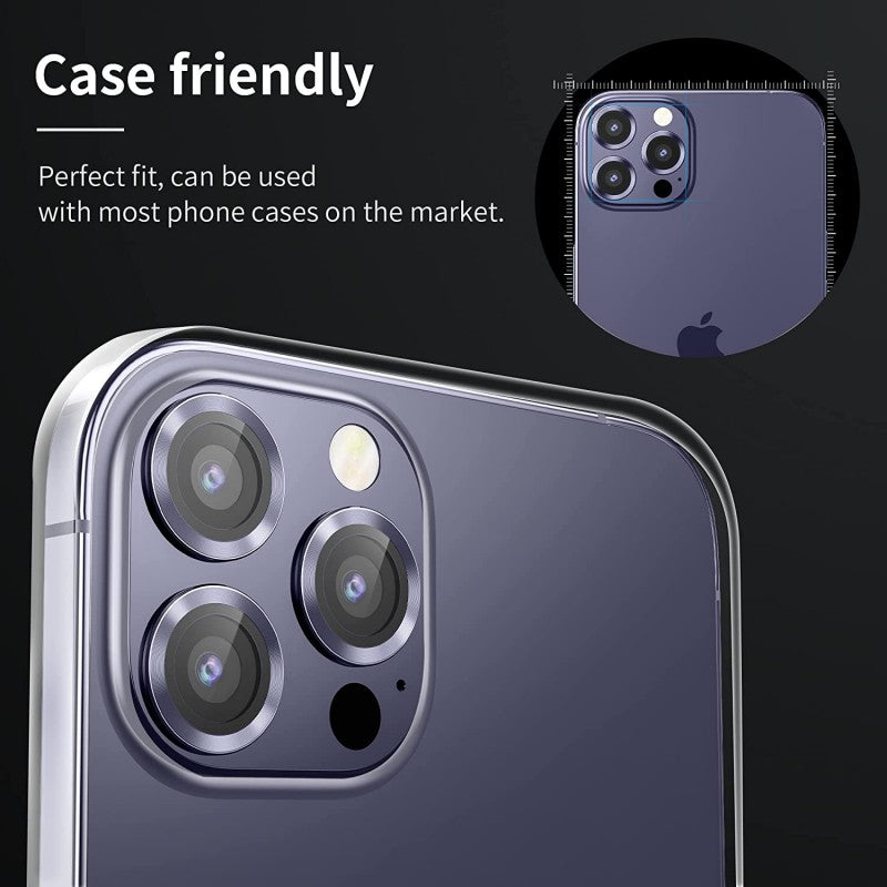PBuddy 12 13 Pro Max Camera Lens Protector Individual Metal Anti Scratch HD Clear Case Friendly Tempered Glass Camera Cover 1 Set