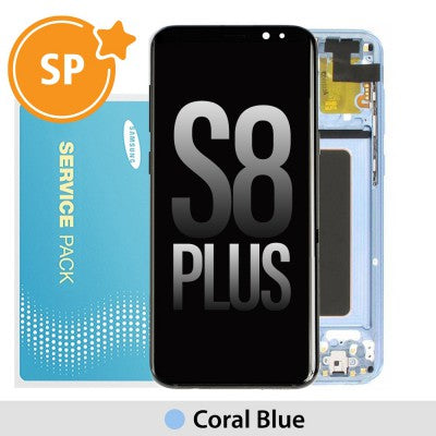 Tecguru_Samsung Galaxy S8 Plus G955F OLED Screen Replacement Digitizer GH97-20470D (Service Pack)-Coral Blue