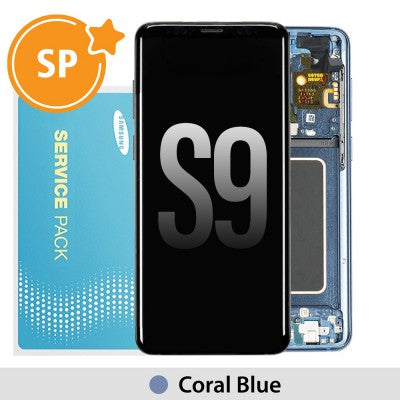 Tecguru_Samsung Galaxy S9 G960F OLED Screen Replacement Digitizer GH97-21696D (Service Pack)-Coral Blue