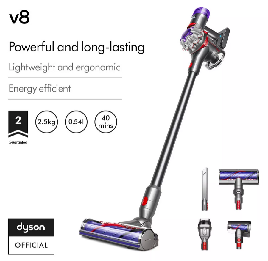 Dyson V8™ stick vacuum (Silver/Nickel)