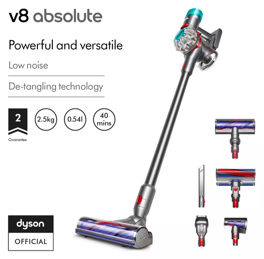 Dyson V8™ Absolute stick vacuum cleaner (Silver/Nickel)