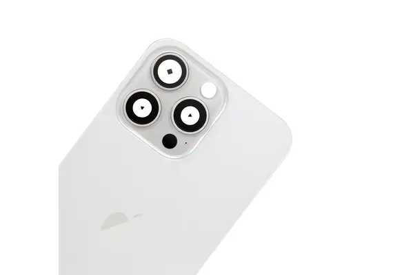 Brown Rear Cover Glass with Camera Lens Glass and Magsafe Magnet for iPhone 15 Pro-White Titanium
