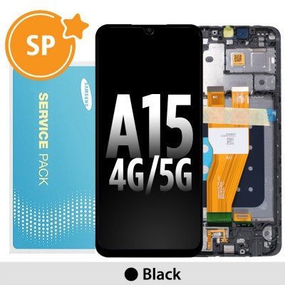 Tecguru-Samsung Galaxy A15 A155F / A156F (2023) LCD Replacement with Frame GH82-33637A/33638A (Service Pack)-Black