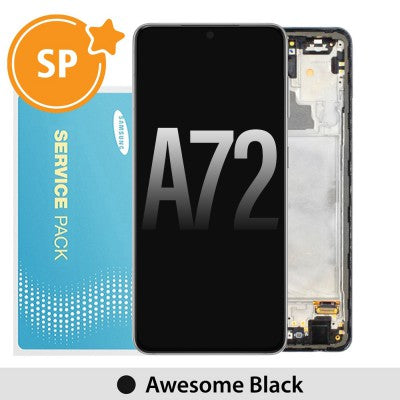 Samsung Galaxy A72 A725 / A726 OLED Screen Replacement Digitizer GH82-25541A/25542A (Service Pack)-Awesome Black