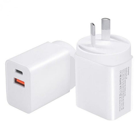20W Dual PD +USB Type C Fast Charging Wall Plug Charger Adapter For Apple IPhone Samsung Galaxy Google Nokia Oppo Huawei IPad
