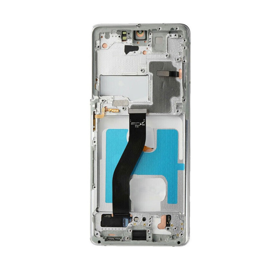 Samsung Galaxy S21 Ultra 5G G998B Red OLED Screen Replacement Digitizer with Frame-Phantom Silver