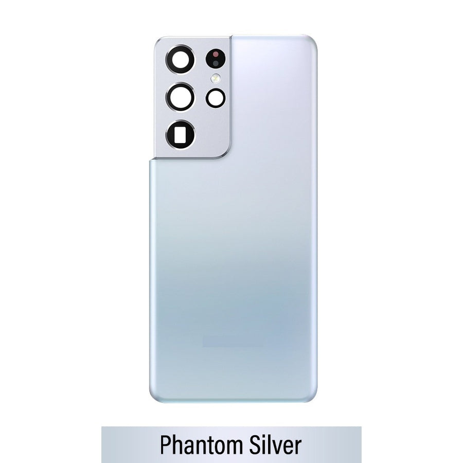 Brown Rear Cover Glass For Samsung Galaxy S21 Ultra G998-Phantom Silver