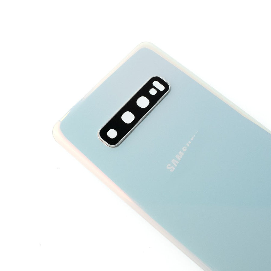 Brown Rear Cover Glass For Samsung Galaxy S10 Plus G975F-Prism White