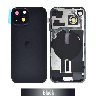 Brown Rear Cover Glass with Camera Lens Glass and Wireless Flex for iPhone 15 -Black