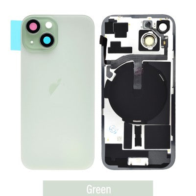 Brown Rear Cover Glass with Camera Lens Glass and Wireless Flex for iPhone 15-Green