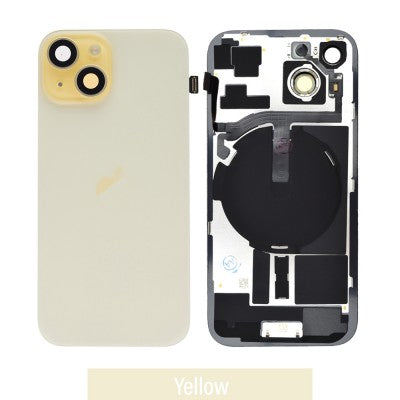 Brown Rear Cover Glass with Camera Lens Glass and Wireless Flex for iPhone 15-Yellow