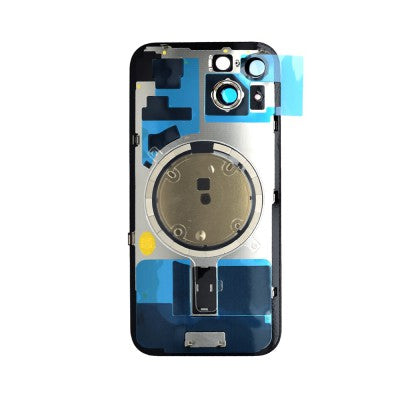 Brown Rear Cover Glass with Camera Lens Glass and Magsafe Magnet for iPhone 15-Blue